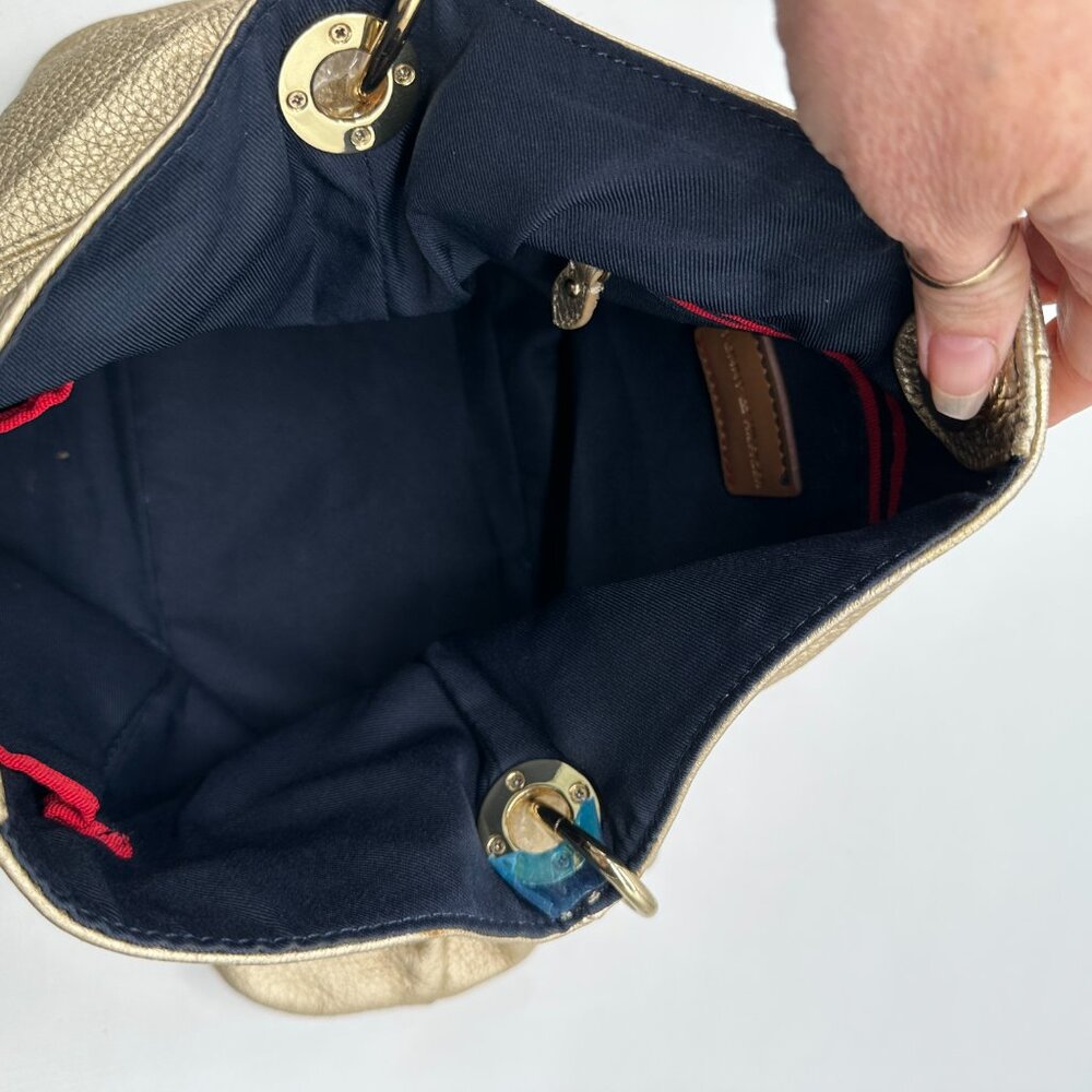 EUC Tommy Hilfiger Womens Purse Gold Shimmering Handbag  Bag - Picture 5 of 7